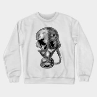 Tattoo Style - Rusty Skull - Black and White Crewneck Sweatshirt